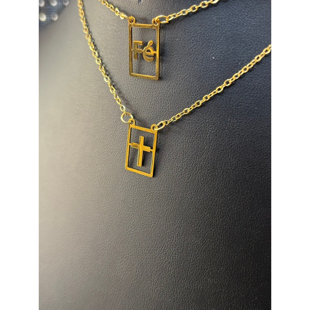 Escapulário fé - aço inoxidável