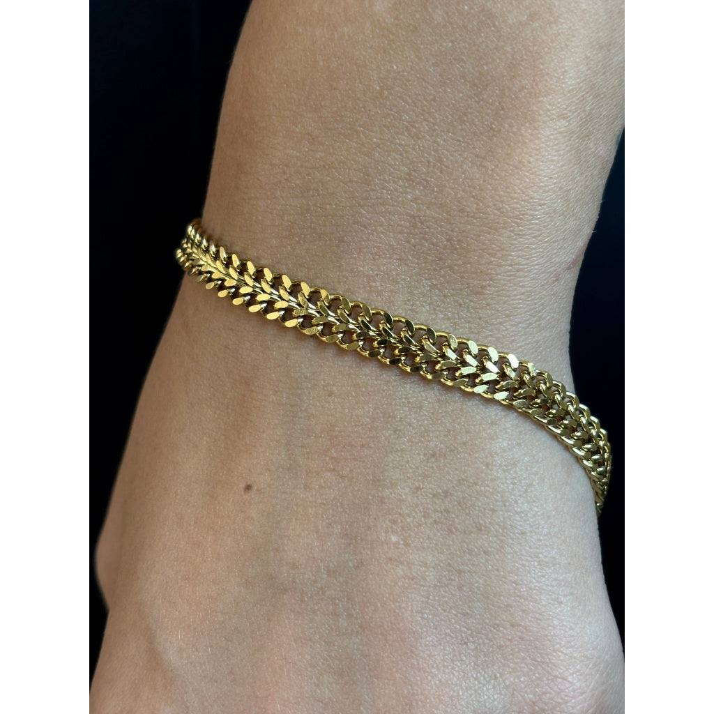 Pulseira Corrente Grumet Dupla - aço inoxidável