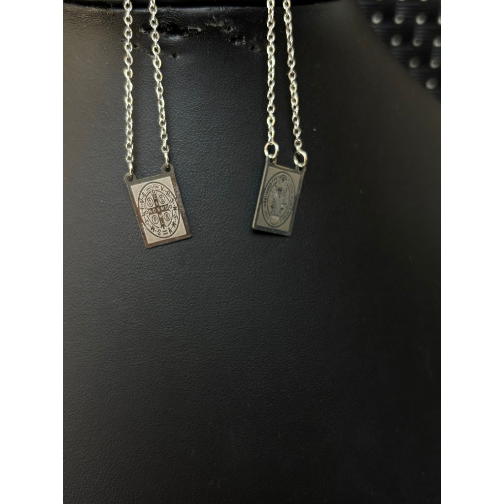 Colar Medalha de São Bento – Proteção e Fé em Cada Detalhe - aço inoxidável