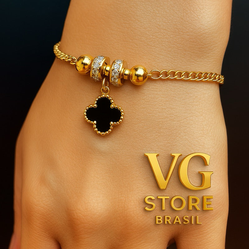 Pulseira Trevo – Brilho e Proteção