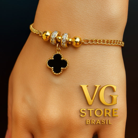Pulseira Trevo – Brilho e Proteção