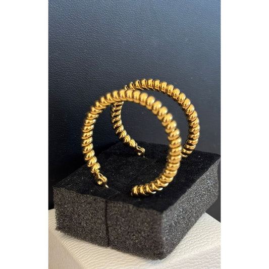 Brinco feminino argola torcida  - Aço Inoxidável