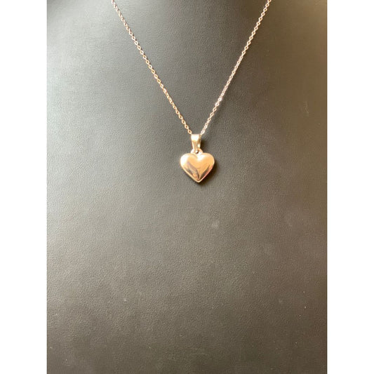 Colar em Aço Inoxidável com Pingente de Coração Polido