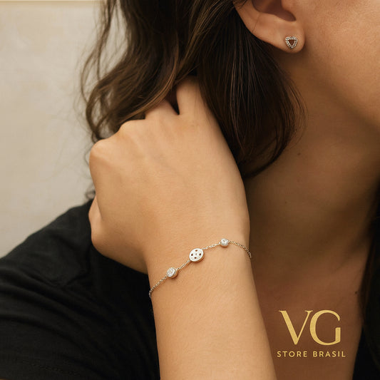 Pulseira Feminino Charms Fashion – Aço Inoxidável Prateado