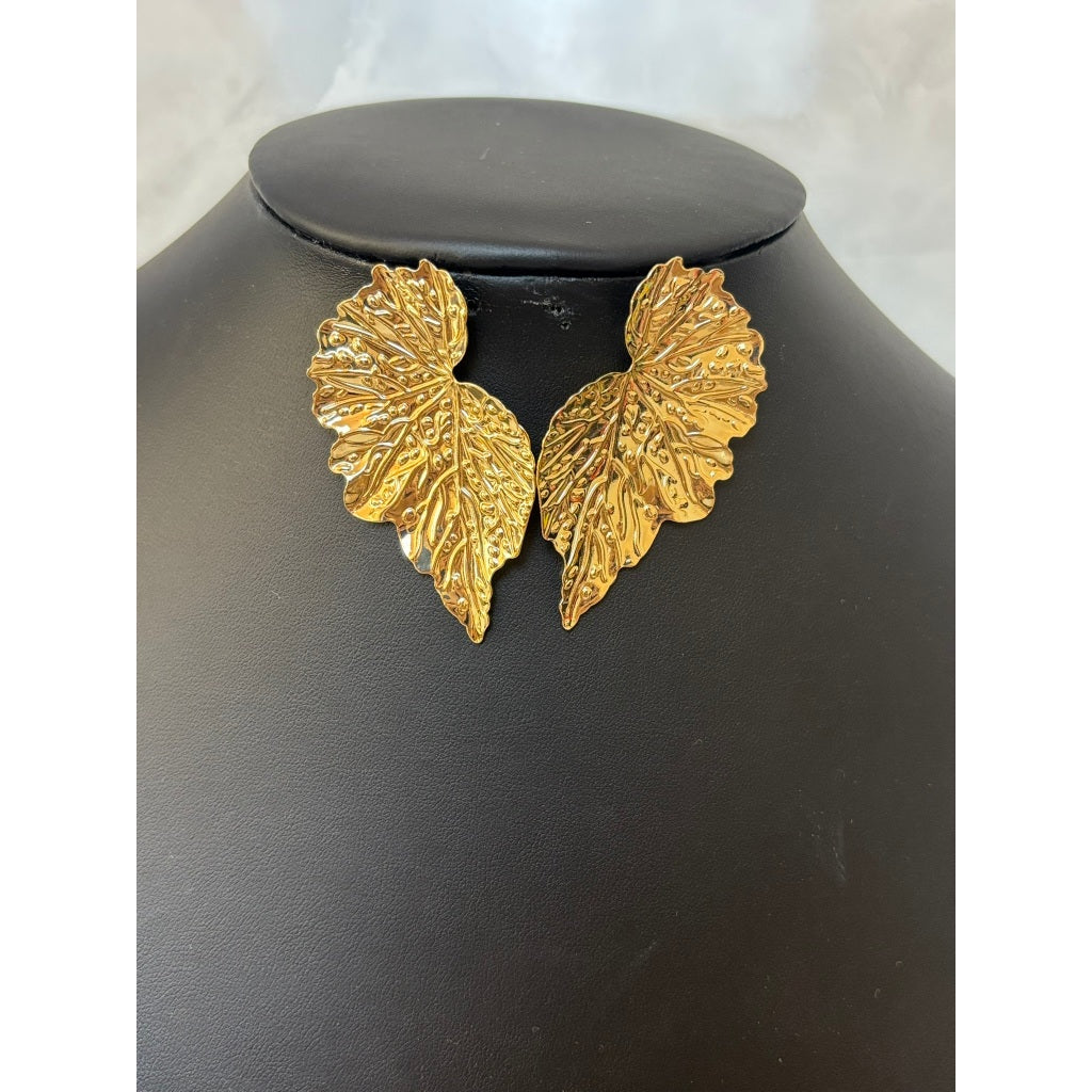 Brincos Folha Dourada e prata - Natureza e Sofisticação