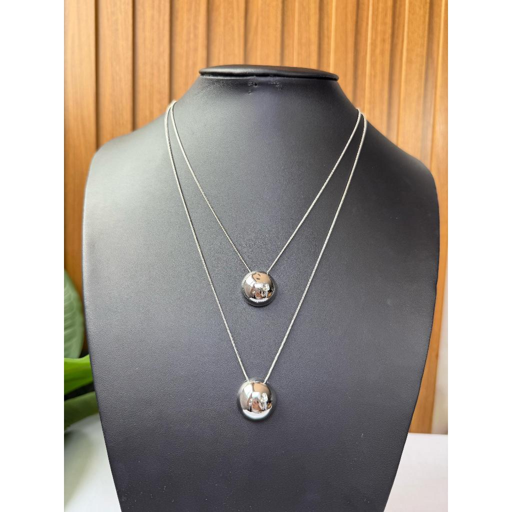 Colar feminino duplo esfera royale – Sofisticação Minimalista