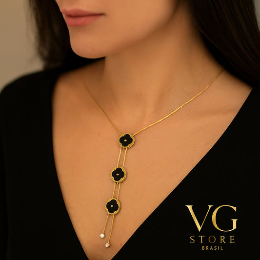 Colar feminino gravata virginia de Aço Inoxidável