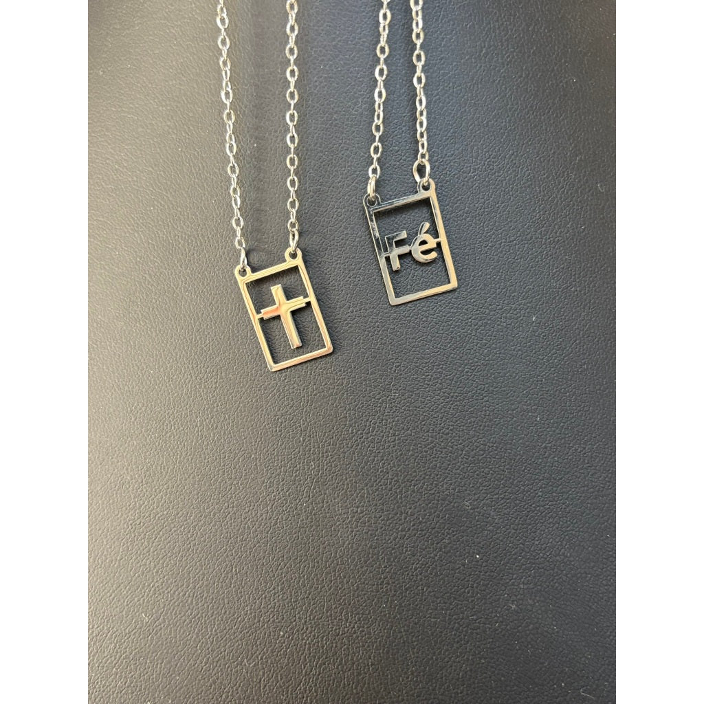 Escapulário fé - aço inoxidável