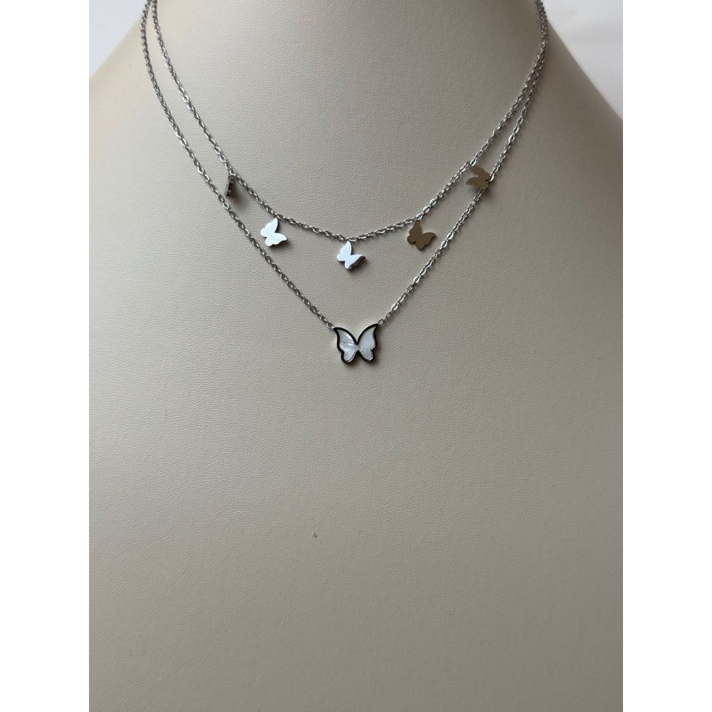 Colar feminino duplo - Aço Inoxidável