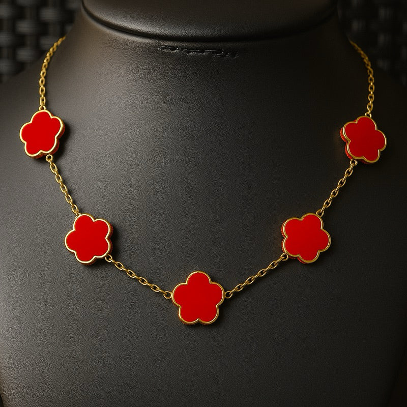 Colar feminino florzinhas - Aço inoxidável