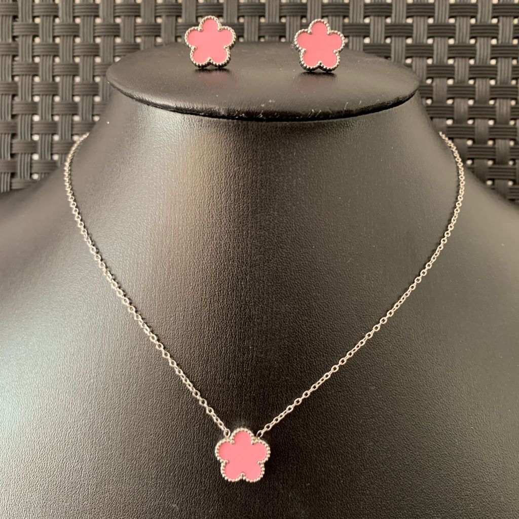 Colar feminino flor - Aço inoxidável