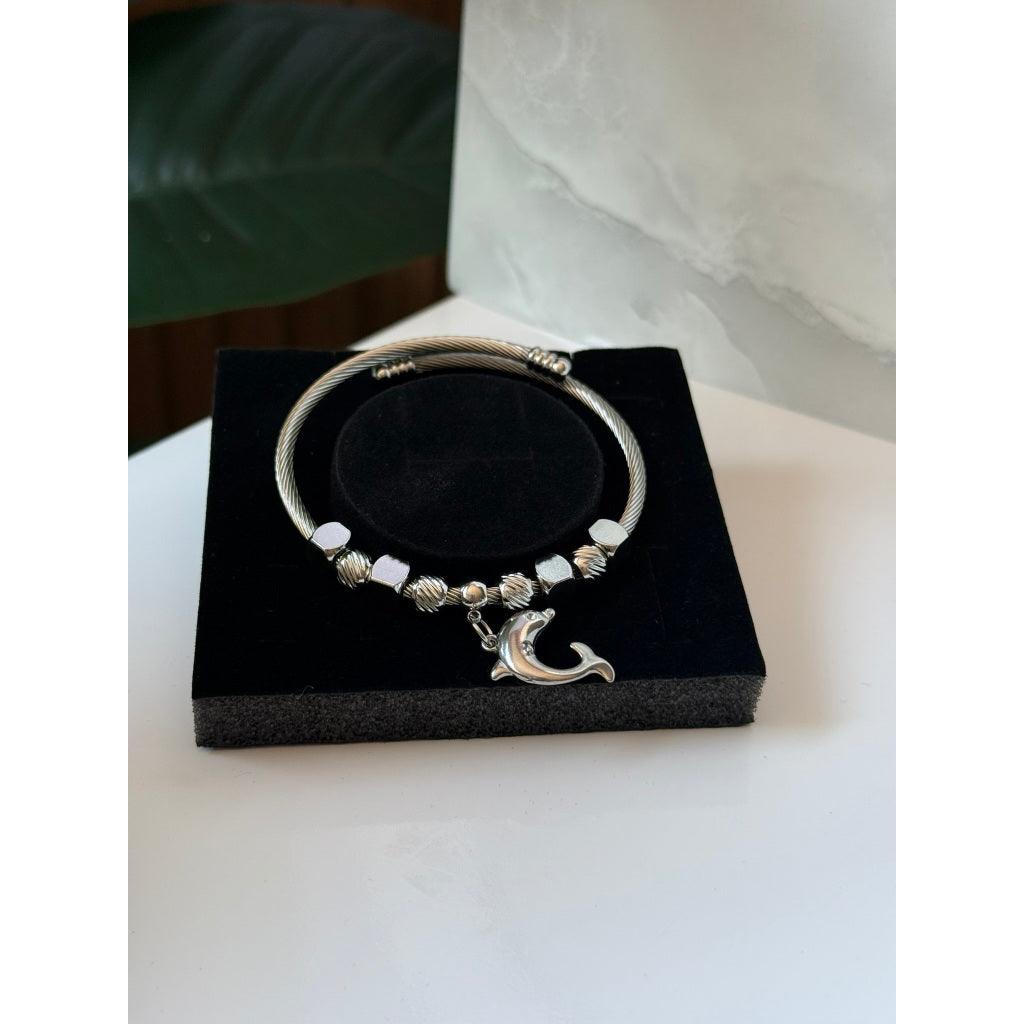 Pulseira berloque em aço inoxidável