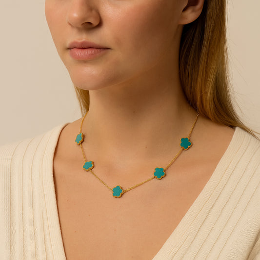 Colar feminino florzinhas - Aço inoxidável