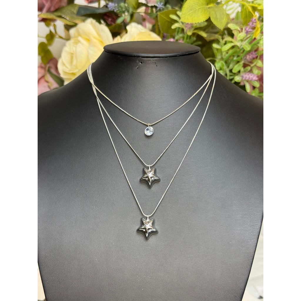 Colar feminino triplo estrela do mar
