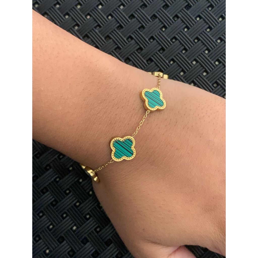 Pulseira feminina trevo luxo – Aço Inoxidável