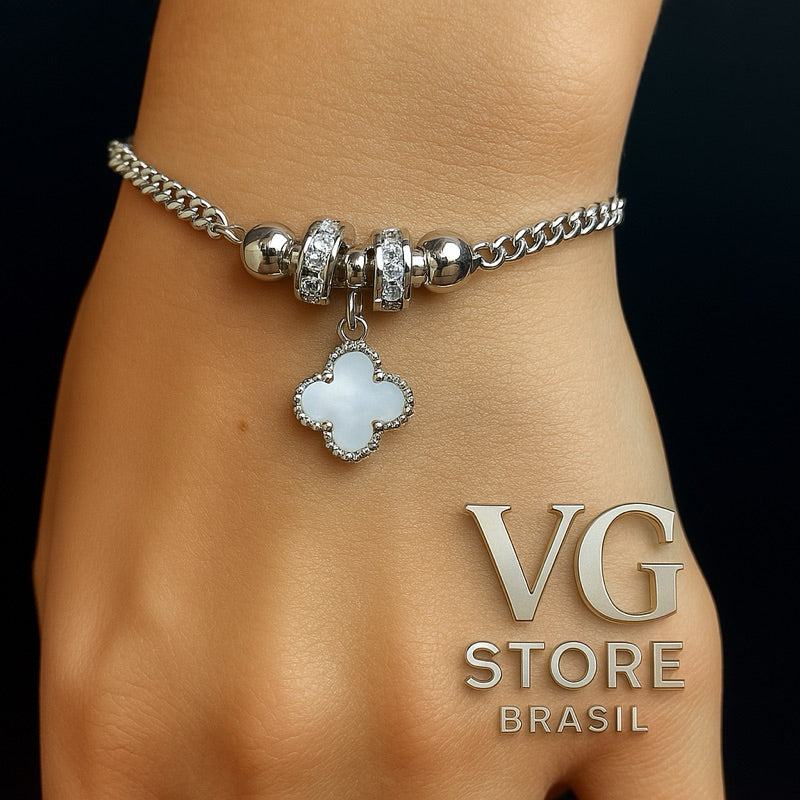 Pulseira Trevo – Brilho e Proteção