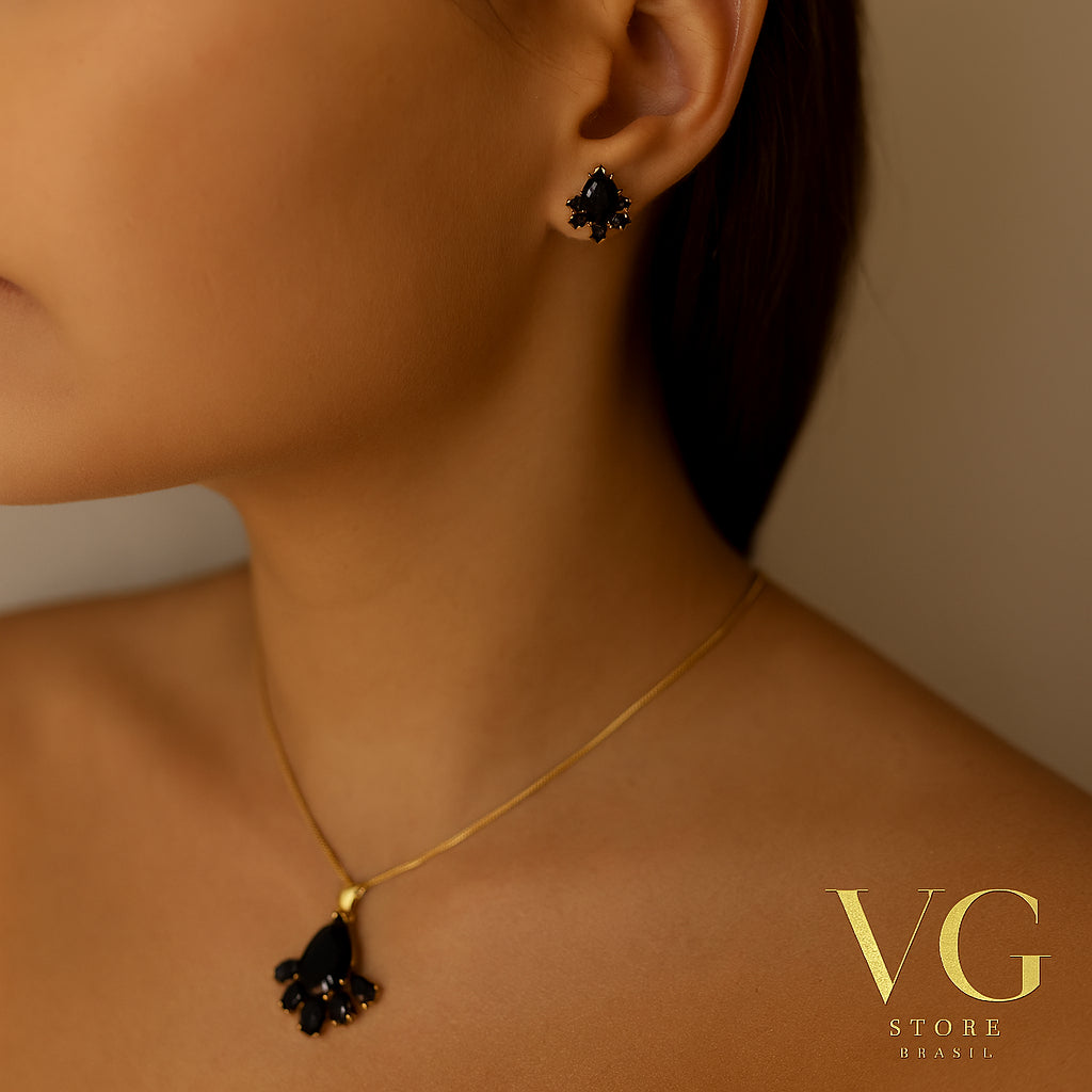 Colar feminino Veneza com Brinco