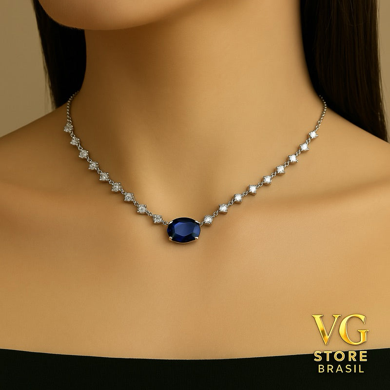 Colar Luxo com Pedras Brilhantes - Um Toque de Elegância para Qualquer Ocasião
