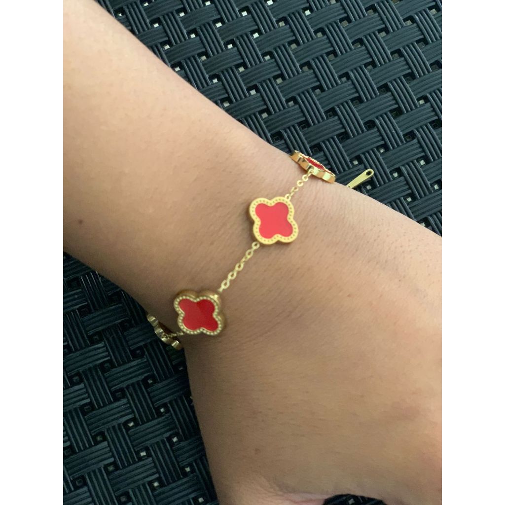 Pulseira feminina trevo luxo – Aço Inoxidável