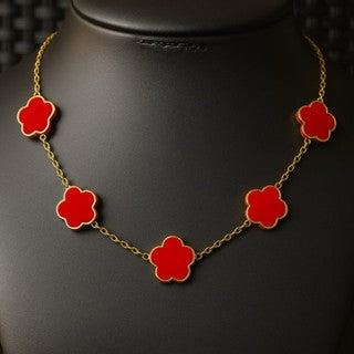 Colar feminino florzinhas - Aço inoxidável