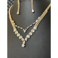 Conjunto Colar + Brincos Luxo Prata com Zircônias Retangulares e Gota