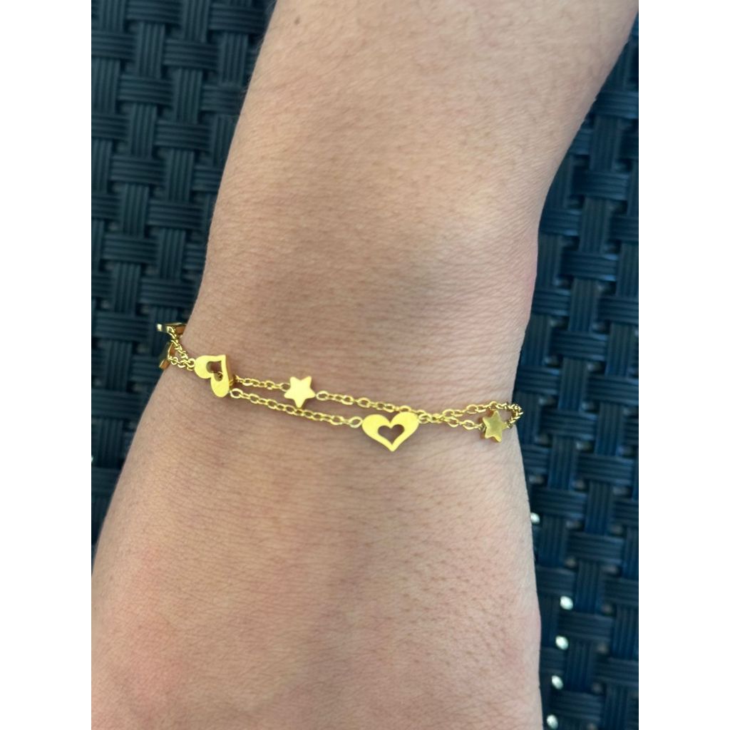 Pulseira Feminina dupla Star - Aço Inoxidável