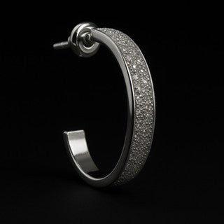 Argola feminina Glitter - Folheada com micro zircônias