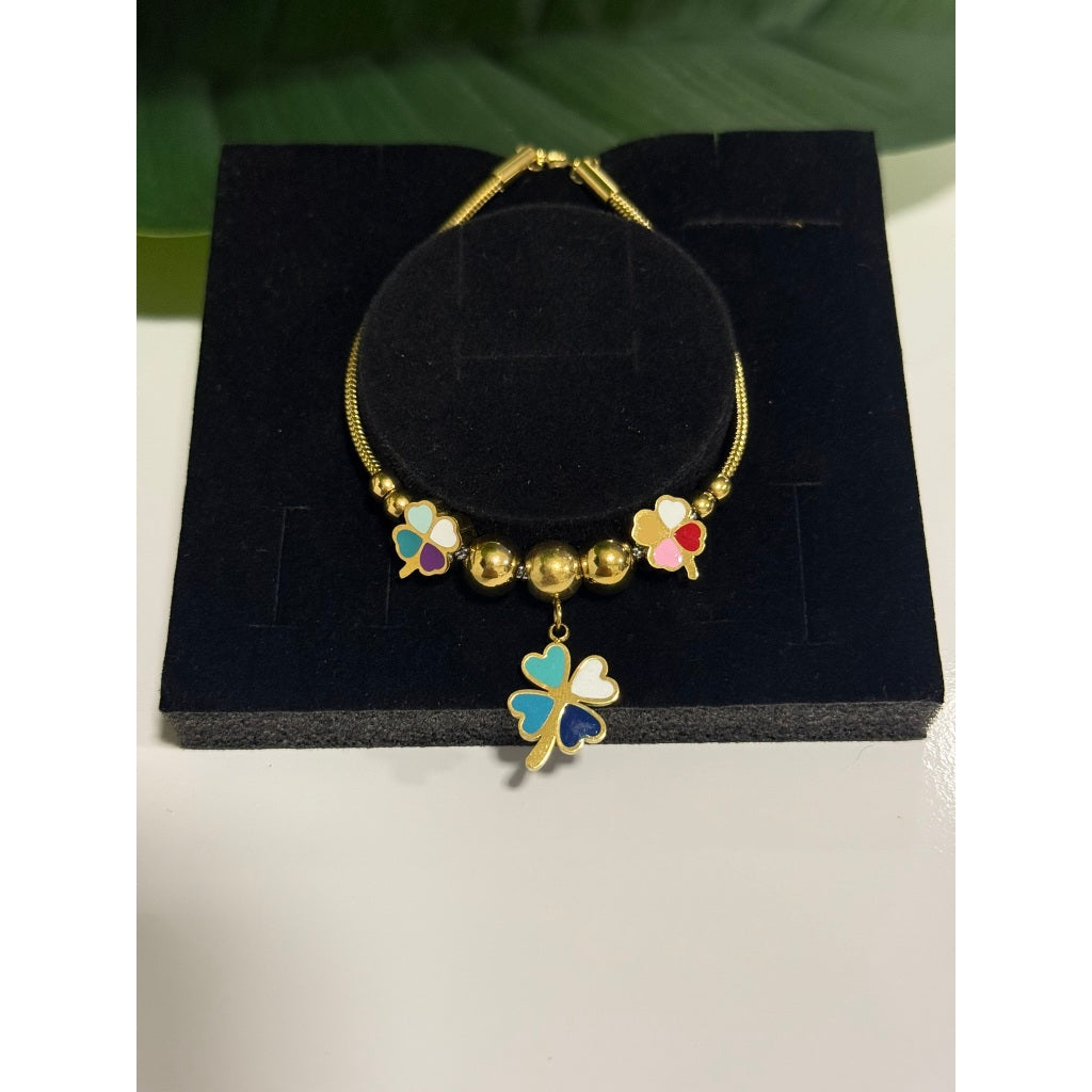 Pulseira elegance trevo da sorte - aço inoxidável 316L