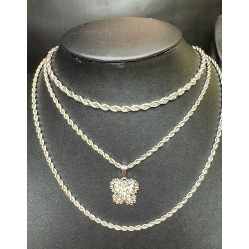 COLAR AÇO  BANHADO OURO/PRATA