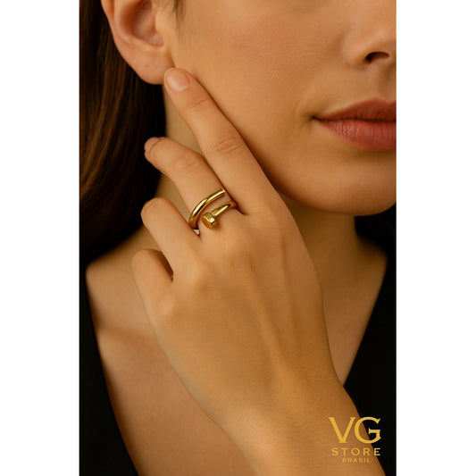 Anel Modelo Prego em Aço Inoxidável