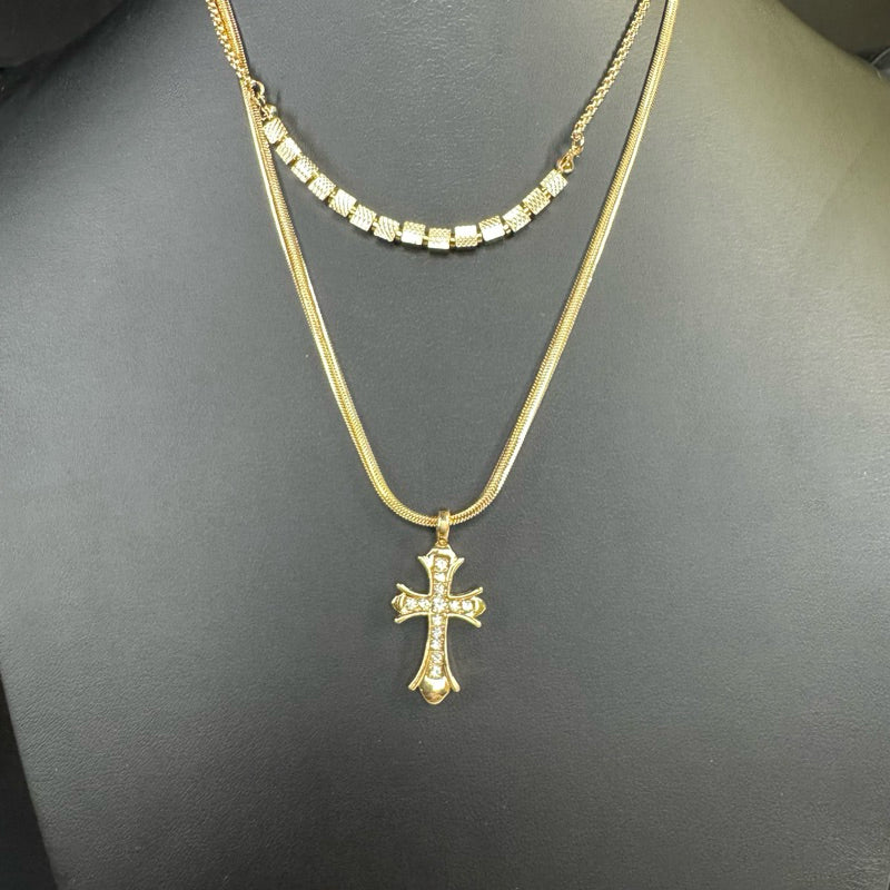 COLAR AÇO  BANHADO OURO/PRATA