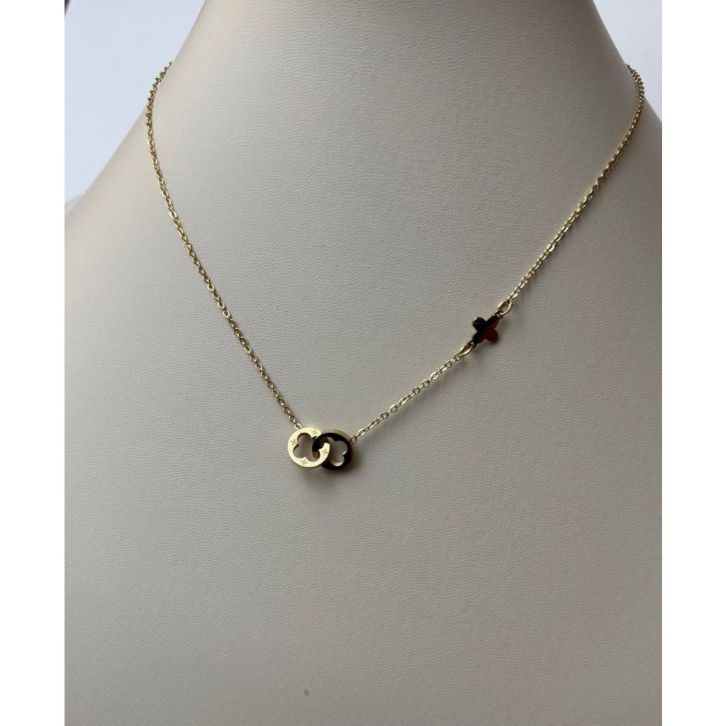 Colar feminino elos entrelaçados - aço inoxidável