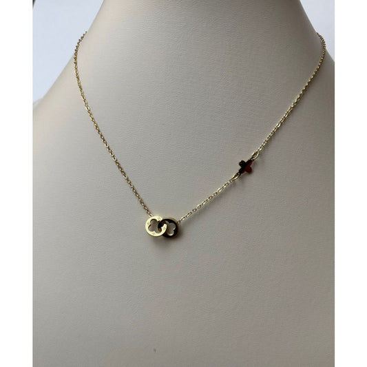 Colar feminino elos entrelaçados - aço inoxidável