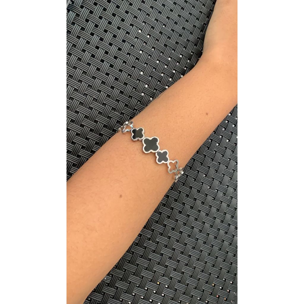 Pulseira feminina trevo – aço inoxidável