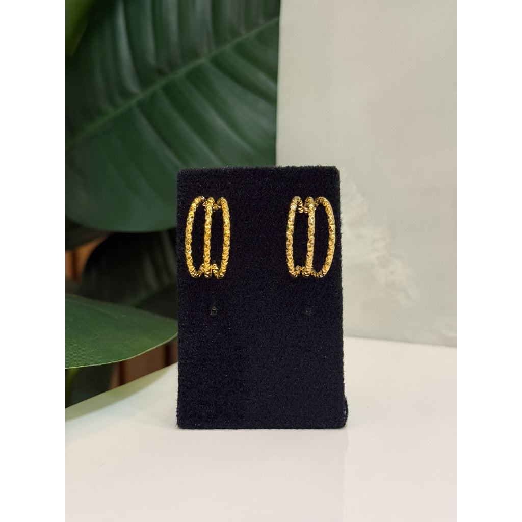 Brinco feminino triplo luxo - Aço inoxidável