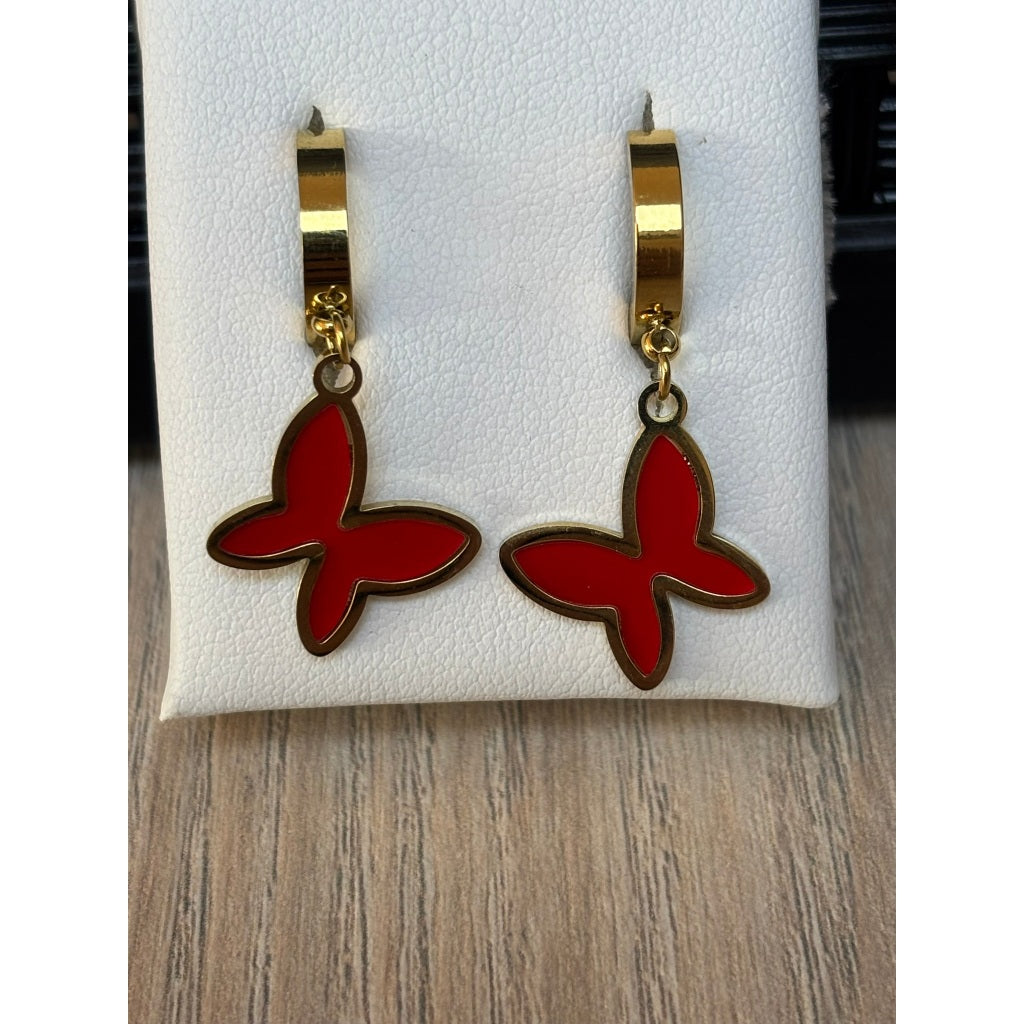 Brinco feminino borboleta - Aço inoxidável