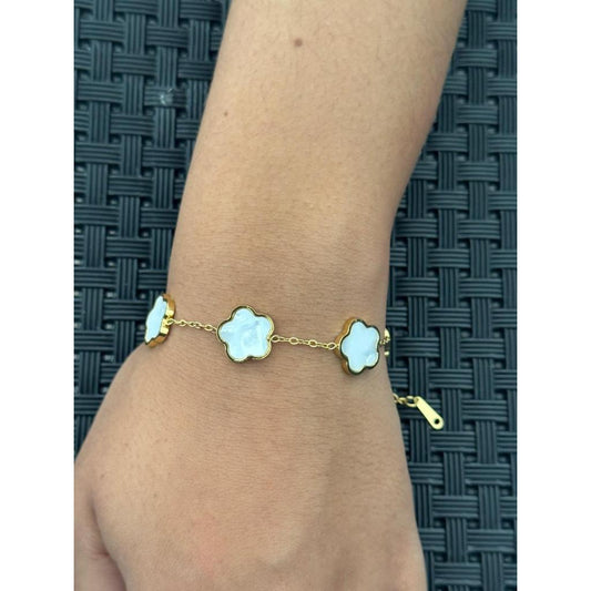 Pulseira feminina flor - Aço Inoxidável