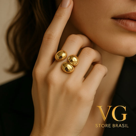 Anel feminino gota tripla - Elegância e Sofisticação ao Seu Alcance