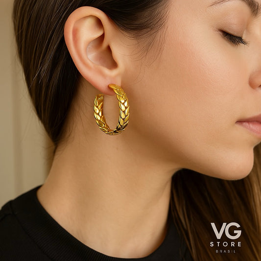 Brinco argola GRÉCIA - Aço Inoxidável 316L – Elegância Atemporal