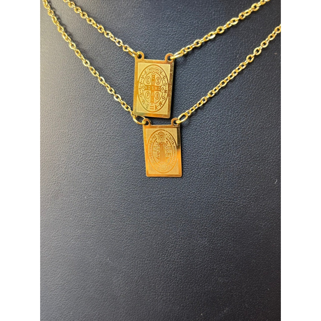 Colar Medalha de São Bento – Proteção e Fé em Cada Detalhe - aço inoxidável