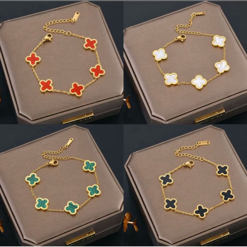 Pulseira feminina trevo luxo – Aço Inoxidável