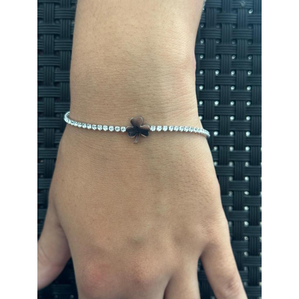 Pulseira riviera trevo da sorte - Aço Inoxidável