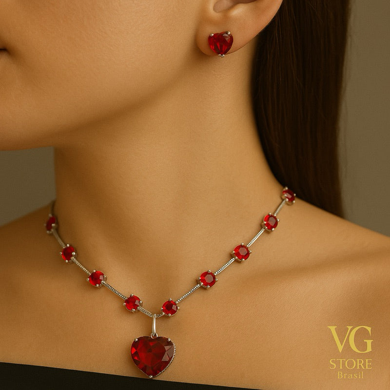 Colar feminino titânic - Pedras em zircônia