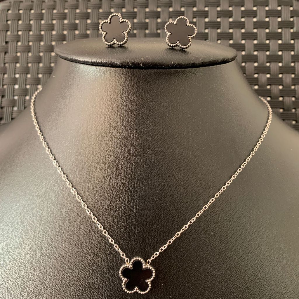 Colar feminino flor - Aço inoxidável