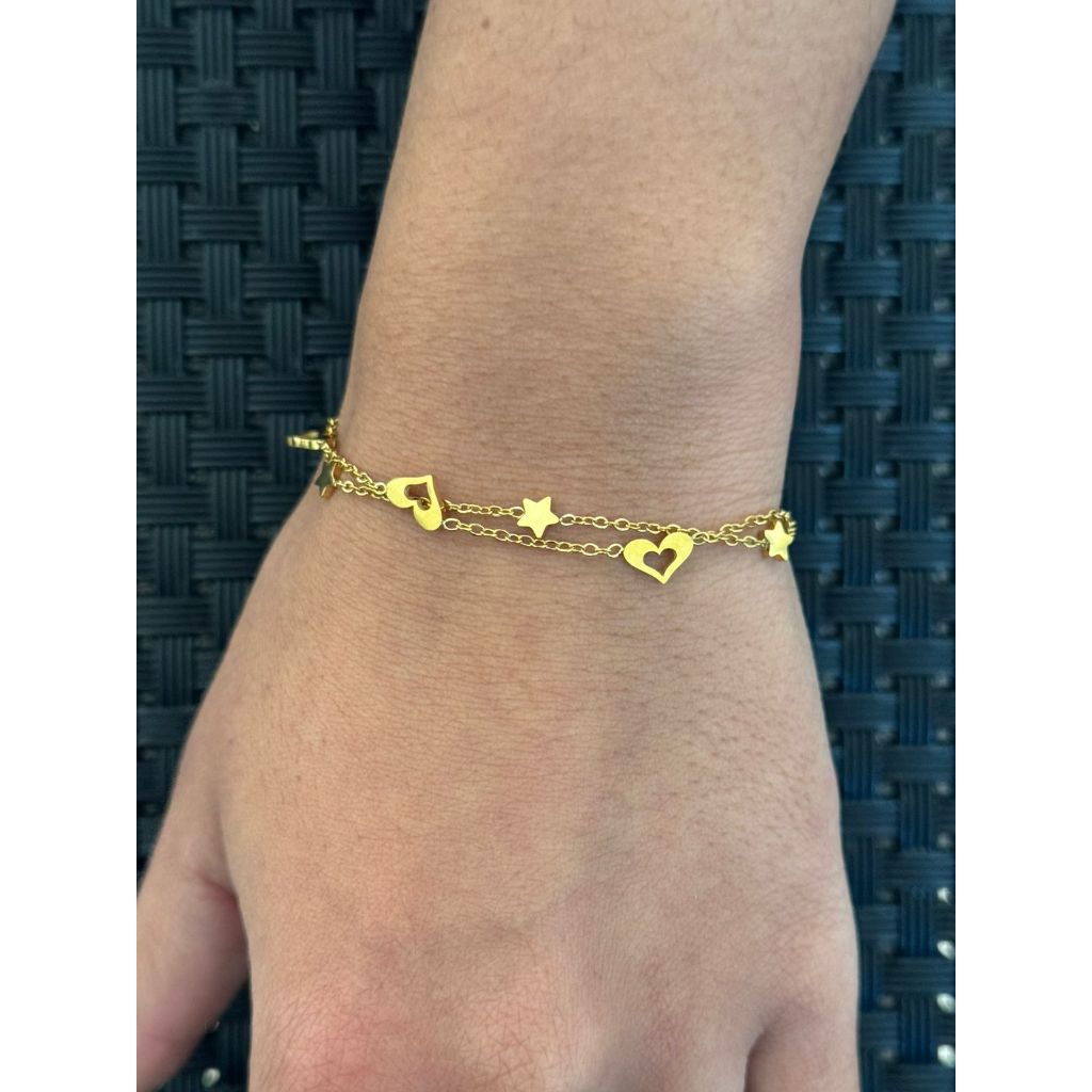 Pulseira Feminina dupla Star - Aço Inoxidável