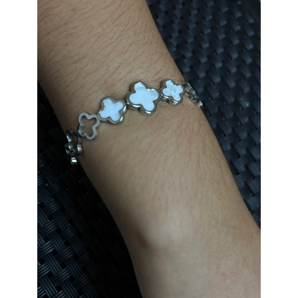 Pulseira feminina trevo – aço inoxidável