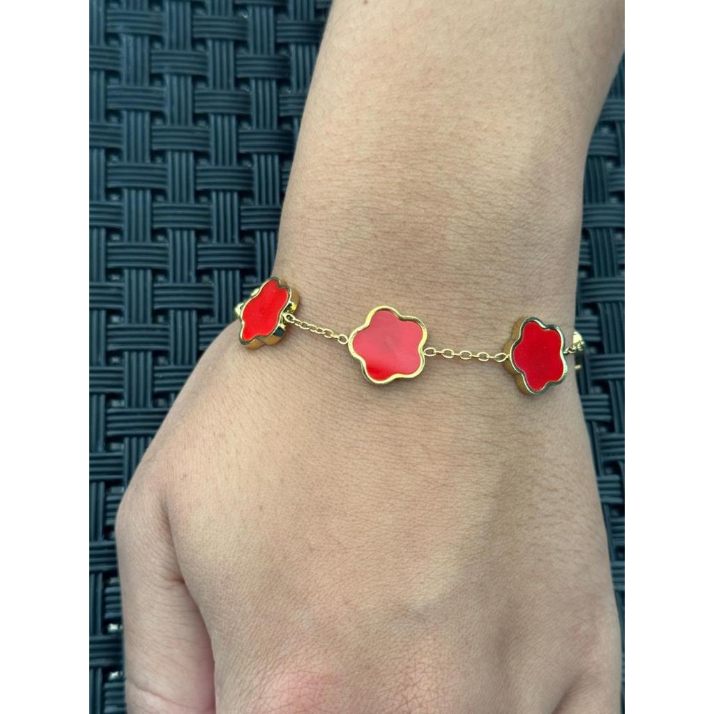 Pulseira feminina flor - Aço Inoxidável