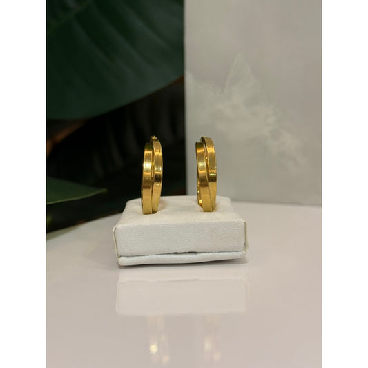 Brinco feminino duplo - Aço inoxidável