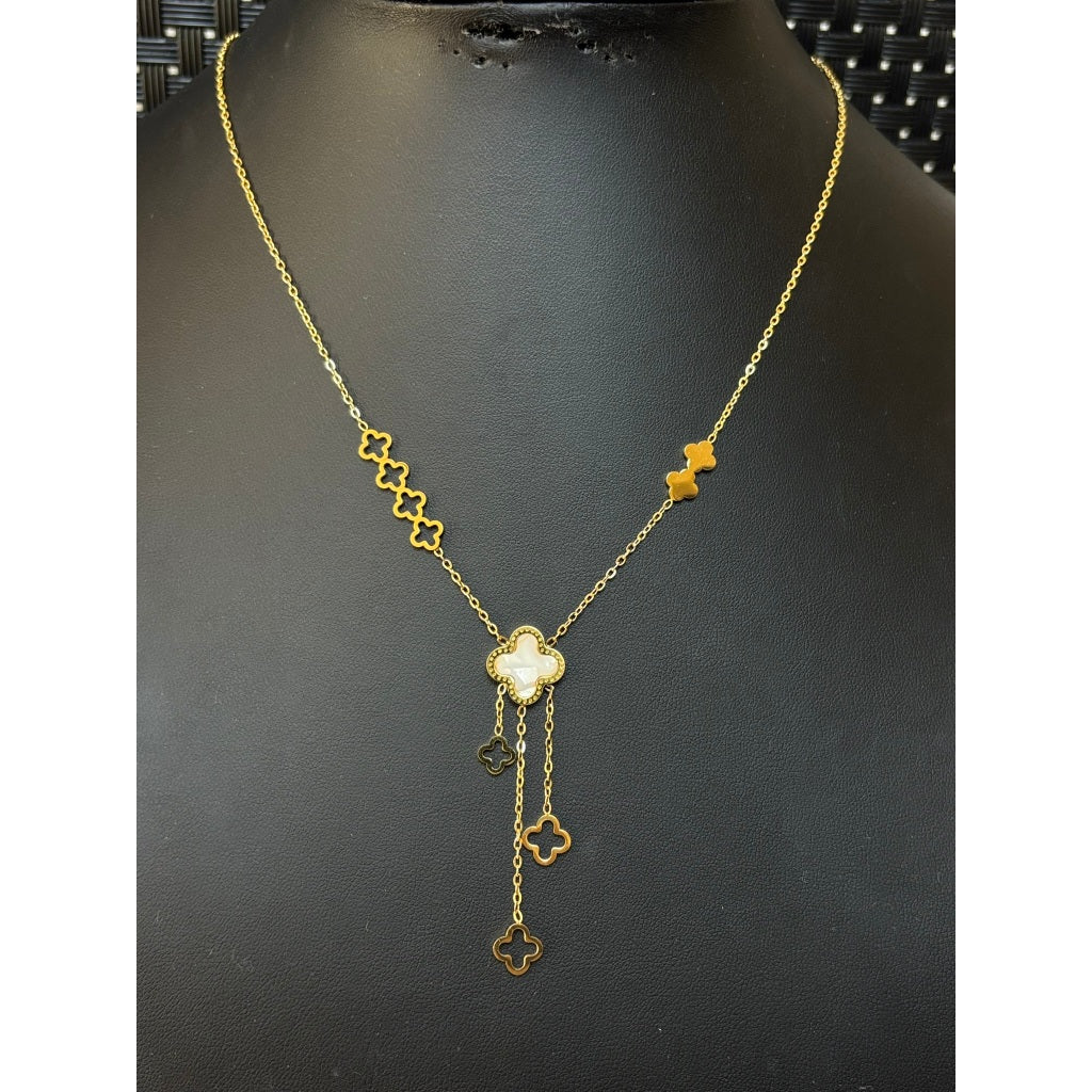 Colar feminino trevo da sorte – Aço Inoxidável